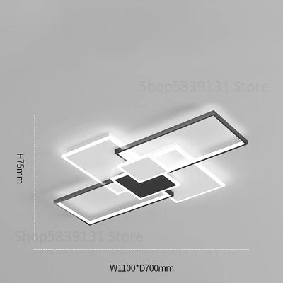 plafonnier à cadre carré moderne avec lumières led