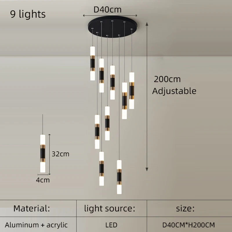 lustre à led en acrylique moderne pour espaces créatifs