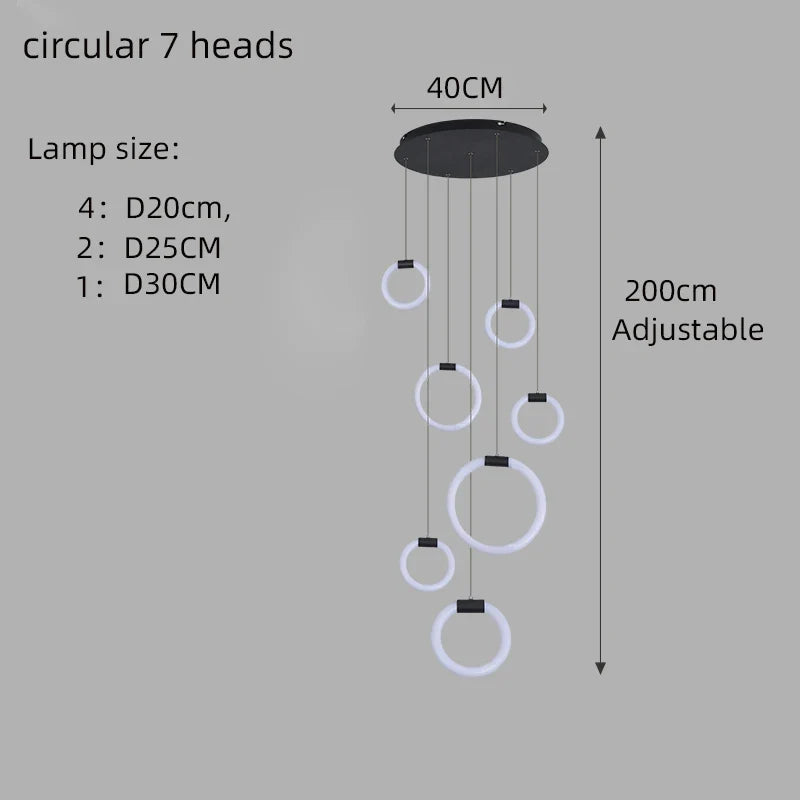 lustre à led moderne en acrylique pour décoration luxe