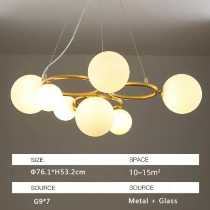 suspension moderne en verre avec ampoule incluse pour décoration intérieure