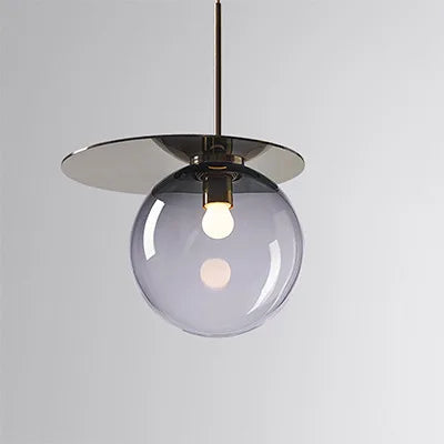 suspension moderne en verre avec éclairage led nordique