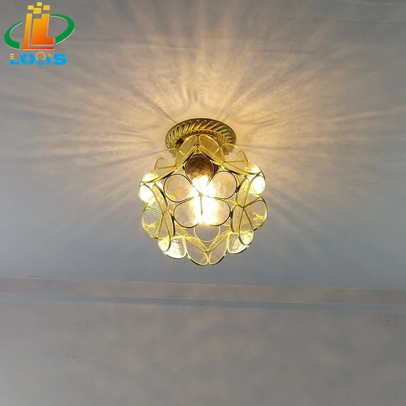 lampe à pétales en verre style nordique pour décoration intérieure