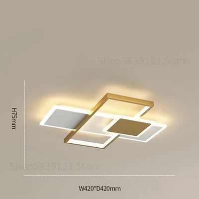 plafonnier à cadre carré moderne avec lumières led
