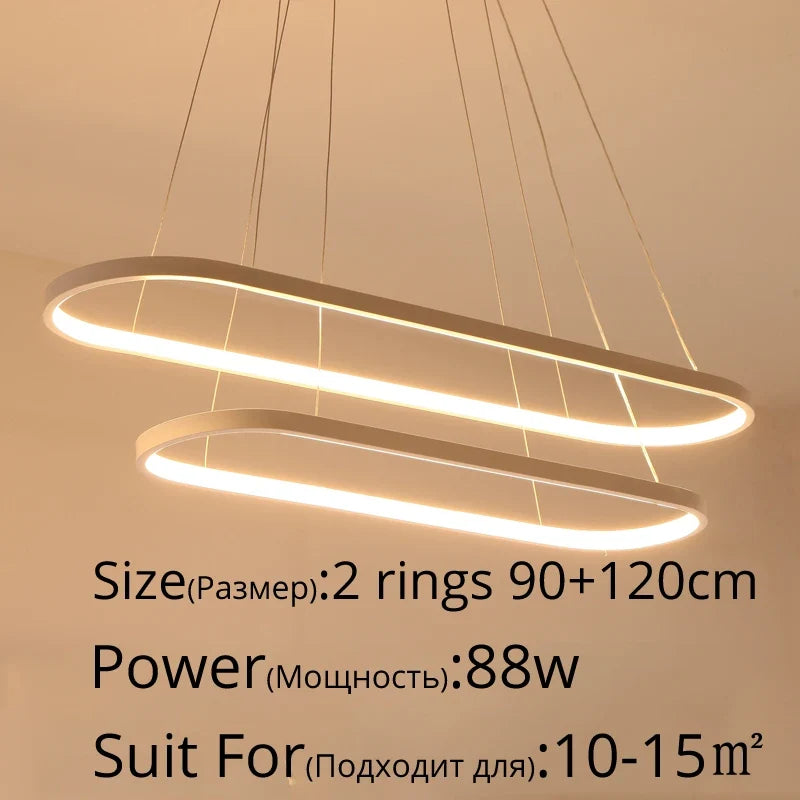 suspension led moderne rectangulaire avec télécommande lampara