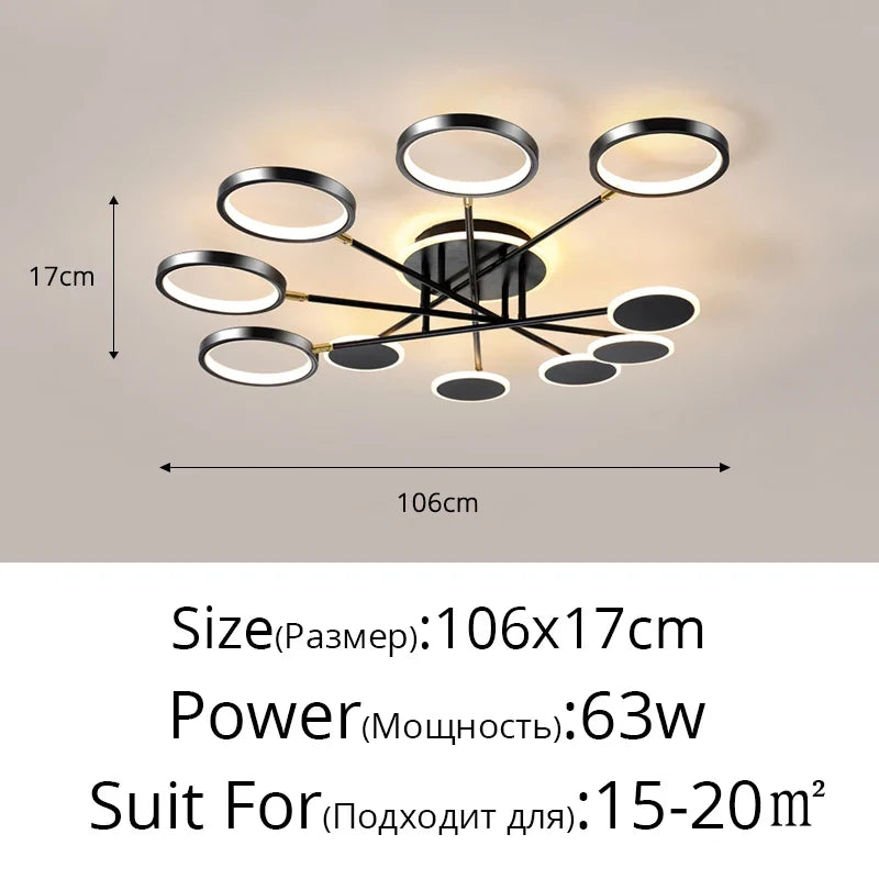 lustre créatif led pour décoration intérieure moderne