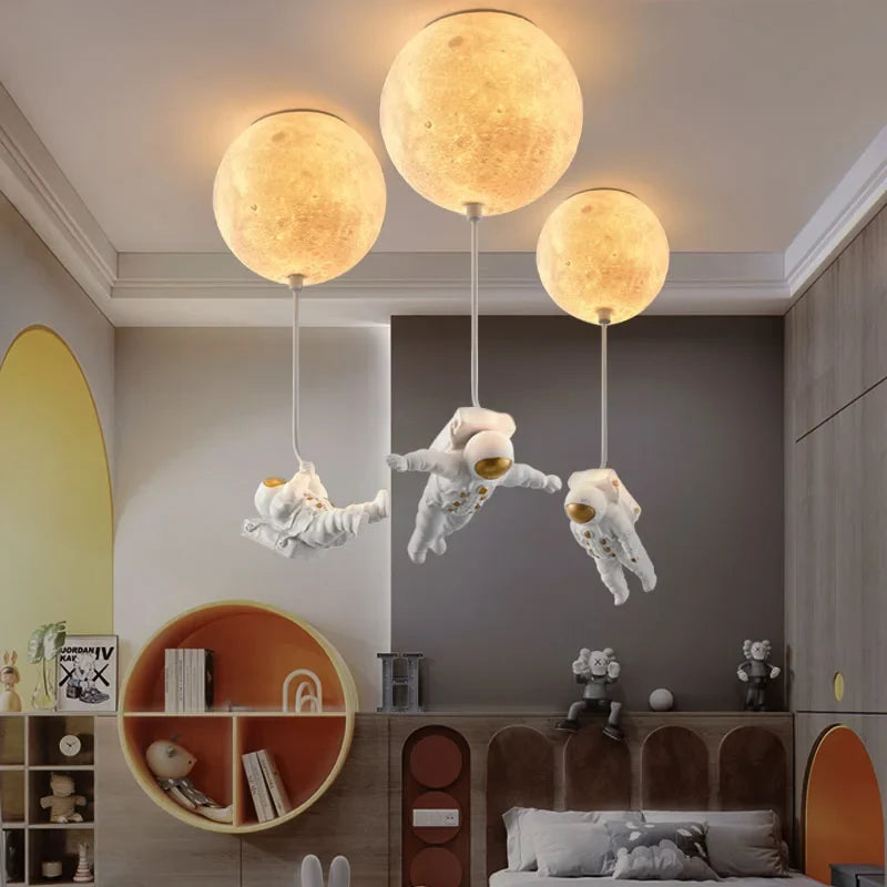 plafonnier lunaire décoratif avec astronaute idéal pour chambre
