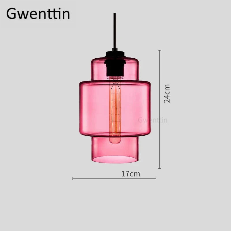suspension moderne en verre teinté pour décoration intérieure