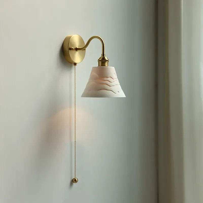 applique led moderne verre chaîne interrupteur nordique cuivre lumière