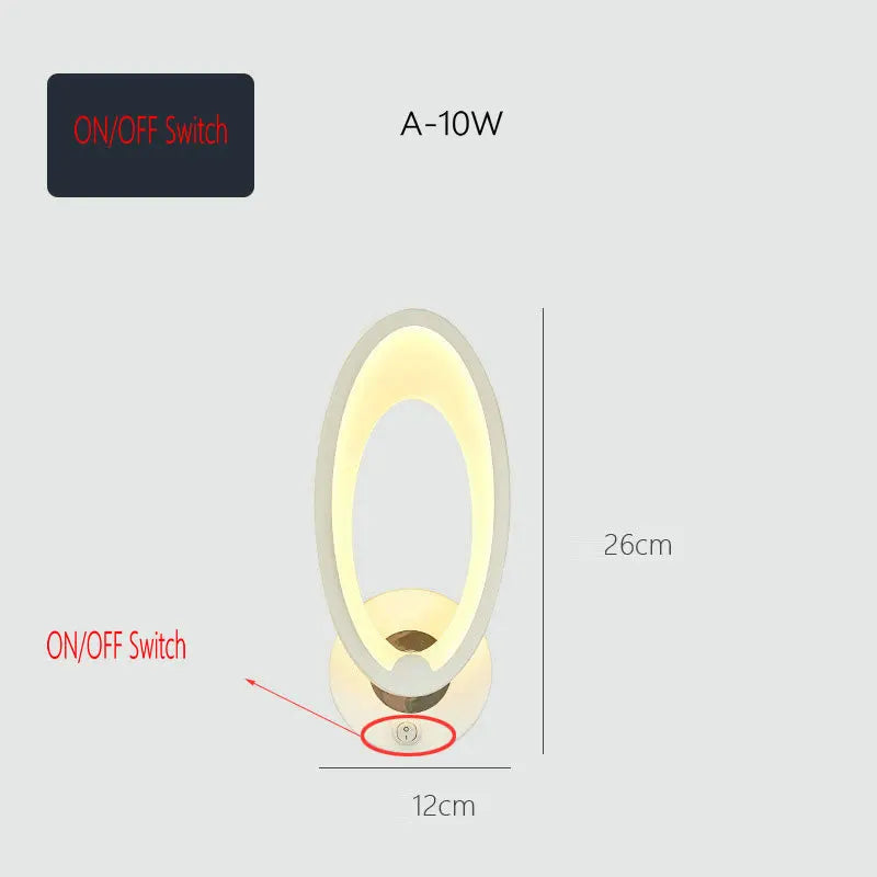 applique murale led moderne avec interrupteur minimaliste