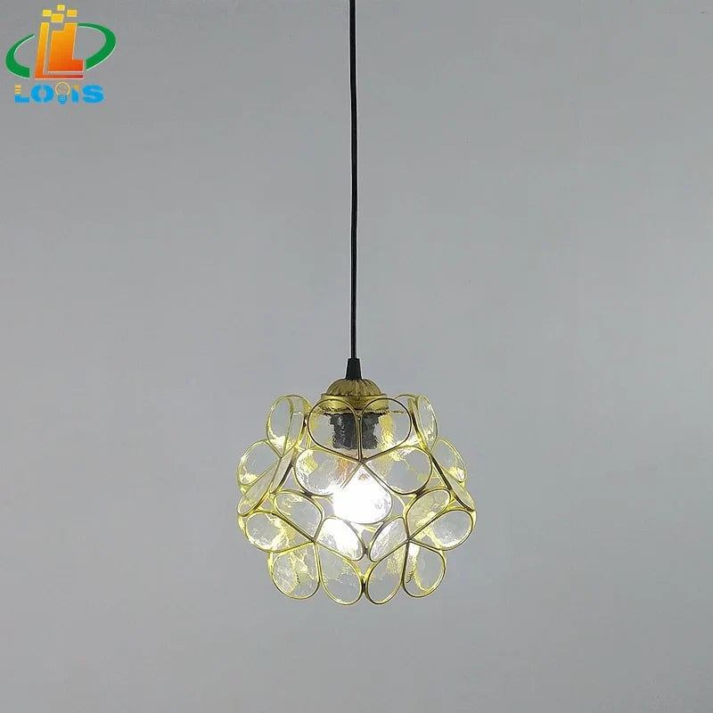 lampe à pétales en verre style nordique pour décoration intérieure