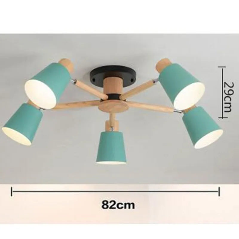 lustre nordique en bois massif simple et moderne