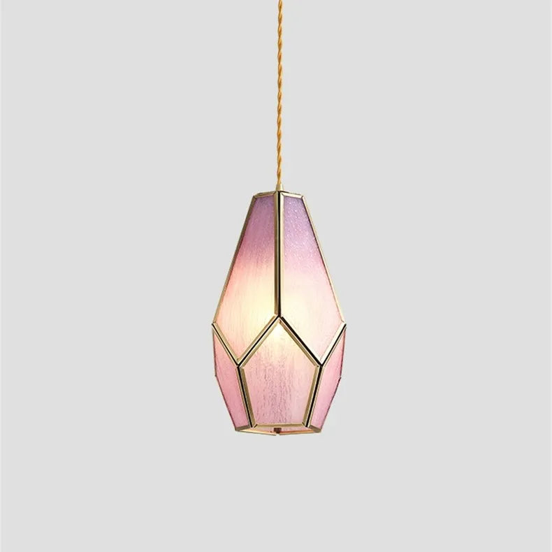 lampe de chevet moderne en verre avec décor floral suspendu