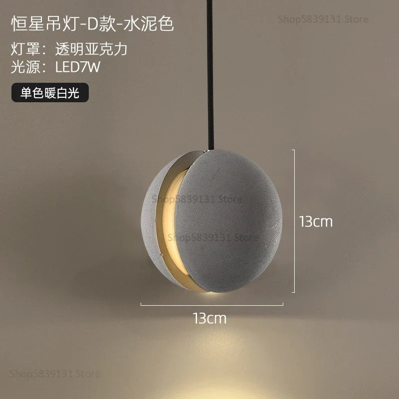 suspension modernes en ciment led pour restaurant barre lumineuse