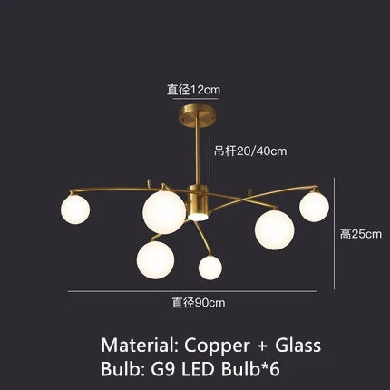 lustre design en métal et verre pour intérieur moderne