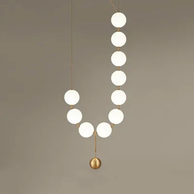 lustre à led en chaîne de boules en verre élégant et moderne