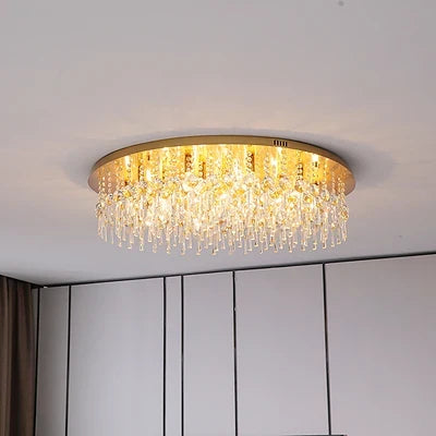 plafonnier led rond cristal luxe style postmoderne européen