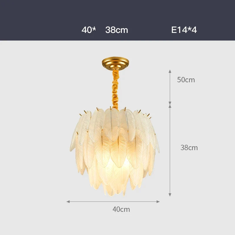 LED moderne verre blanc plume d'oie or argent Lustre éclairage Lustre lampes suspendues Suspension Luminaire Lampen pour Foyer