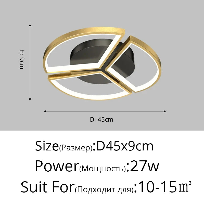 plafonnier led en aluminium éclairage décoratif pour intérieur