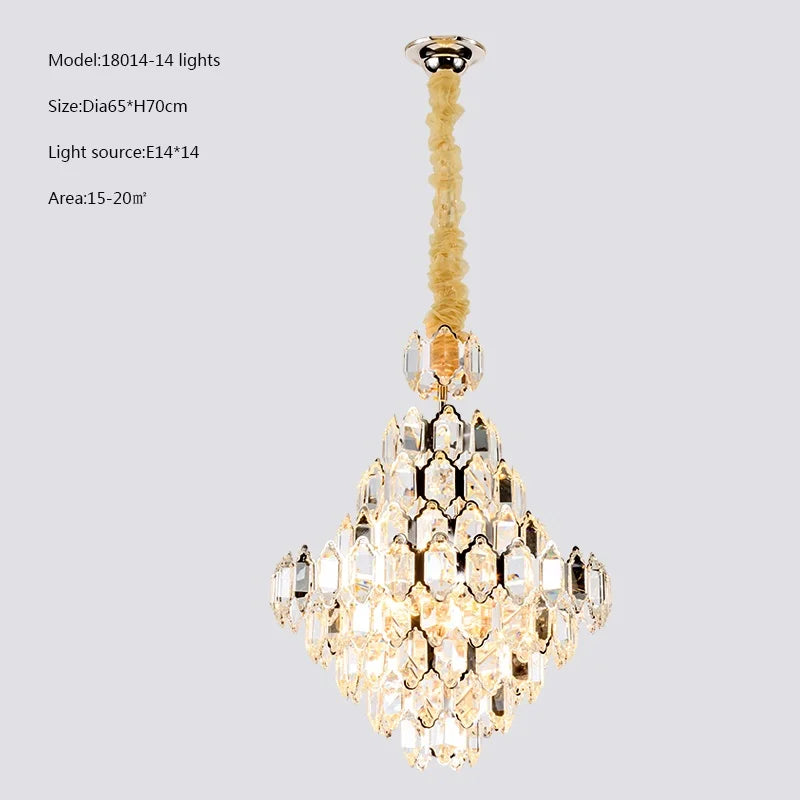 lustre moderne en cristal design avec éclairage led