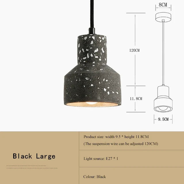 suspension moderne en terrazzo design nordique plusieurs couleurs led