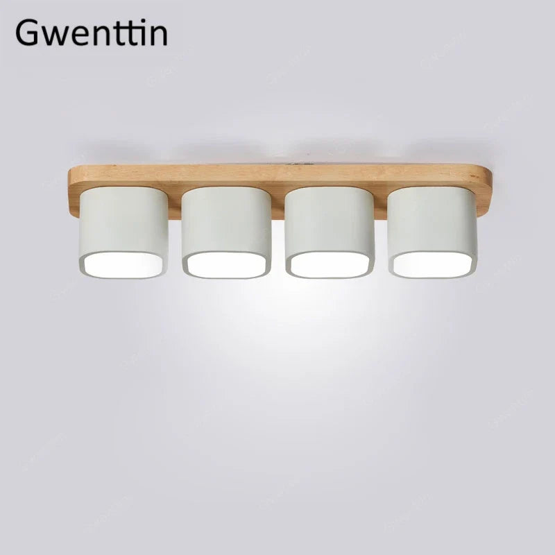 plafonnier moderne en bois et fer design nordique pour intérieur décoratif