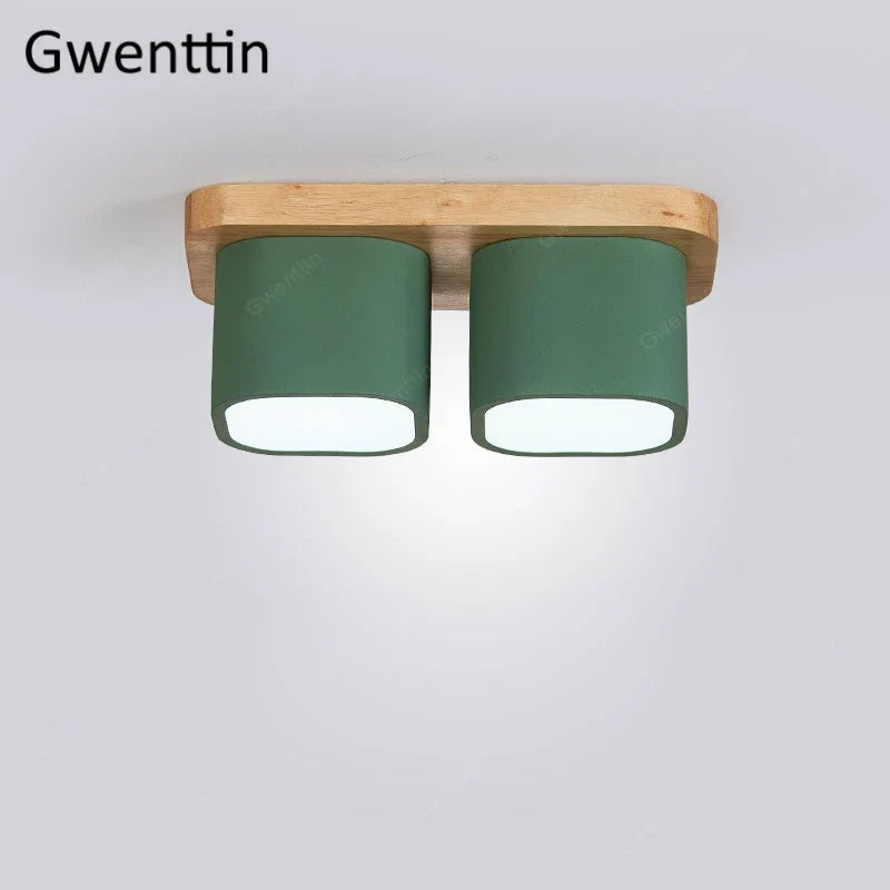 plafonnier moderne en bois et fer design nordique pour intérieur décoratif