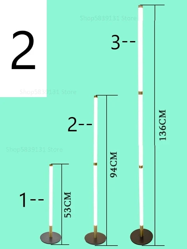 lampadaire d'angle moderne démontable avec lumière sur pied