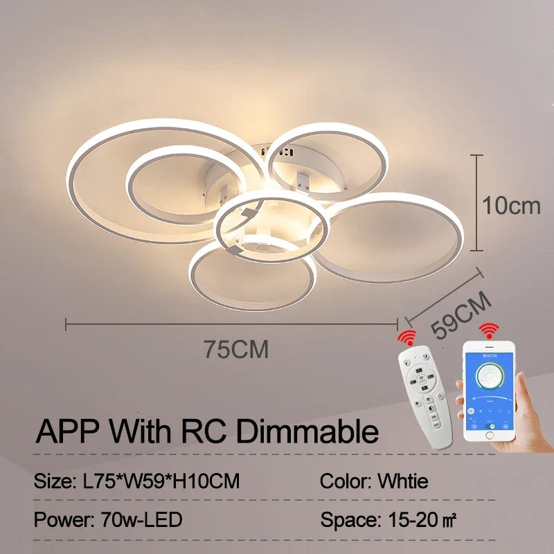 Plafonnier anneaux à LED