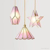 lampe de chevet moderne en verre avec décor floral suspendu
