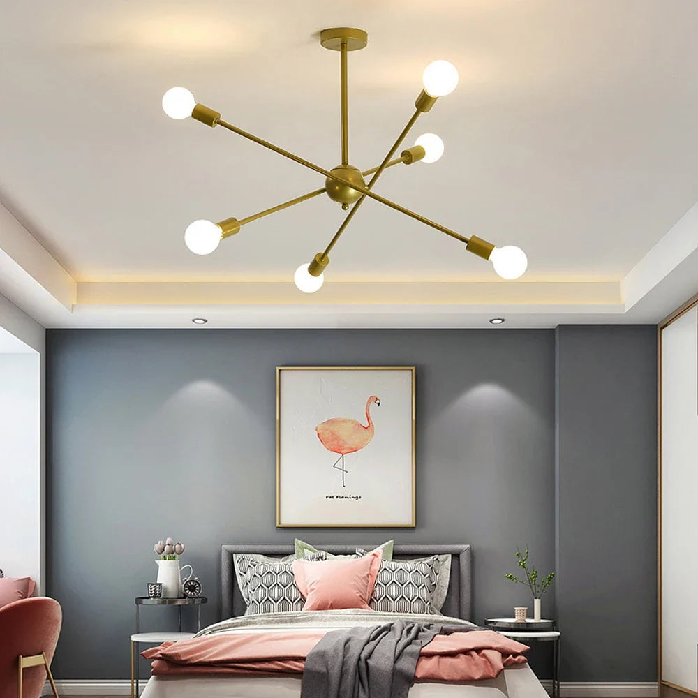 lustre moderne à leds style industriel spoutnik créatif éclairage maison