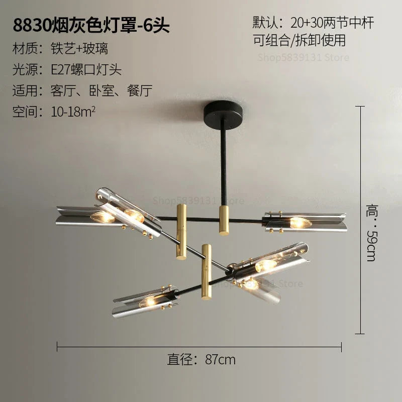 lustre en verre au design nordique et créatif