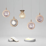suspension LED en cristal doré au design nordique moderne