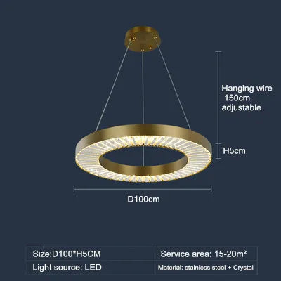 lustre en cristal de luxe style nordique moderne