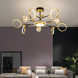 lustre nordique moderne en fer éclairage étoilé décoration créative