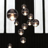 lustre boule de cristal nordique duplex villa salon restaurant