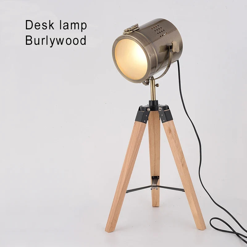 lampadaire nordique en bois massif avec éclairage led moderne