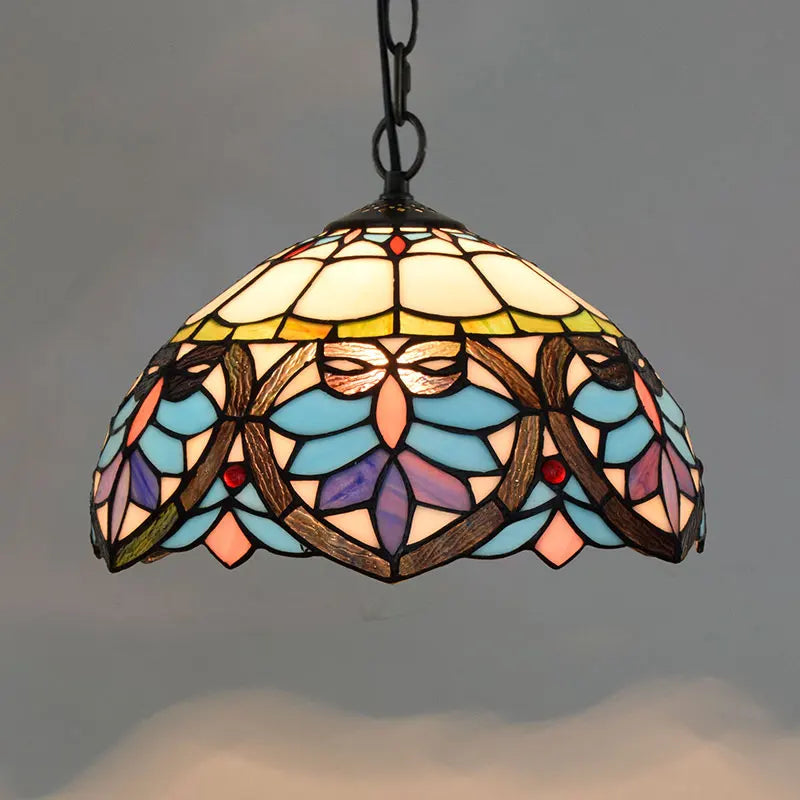 Bohême rétro européen coloré Tiffany verre lustre lustre Bar Restaurant créatif Rural porche méditerranéen lustre