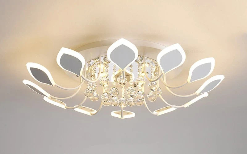 plafonniers modernes en cristal clair avec éclairage led terrestre