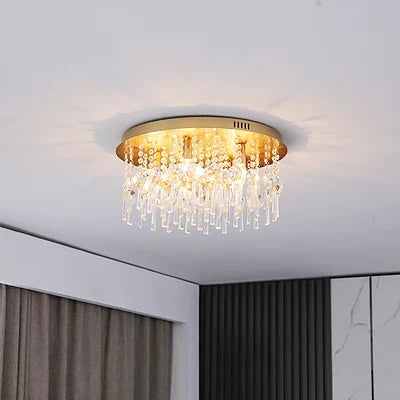 plafonnier led rond cristal luxe style postmoderne européen