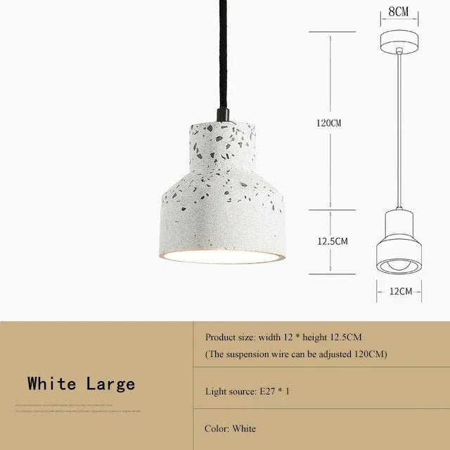suspension moderne en terrazzo design nordique plusieurs couleurs led
