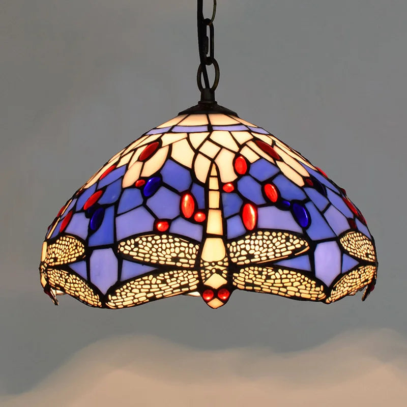 Bohême rétro européen coloré Tiffany verre lustre lustre Bar Restaurant créatif Rural porche méditerranéen lustre