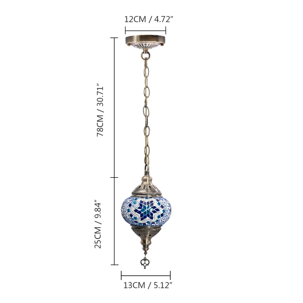 suspension turque en verre mosaïque artisanale décoration méditerranéenne