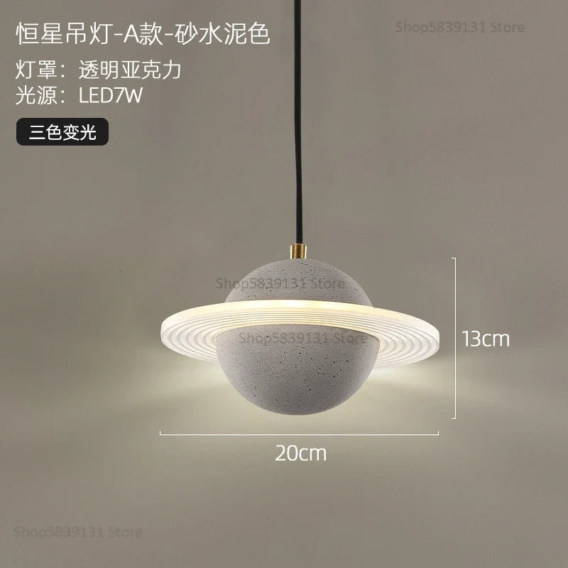 suspension modernes en ciment led pour restaurant barre lumineuse