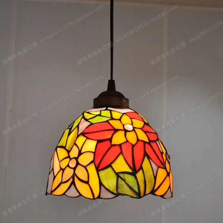 lustre en vitrail style tiffany pour éclairage décoratif antique