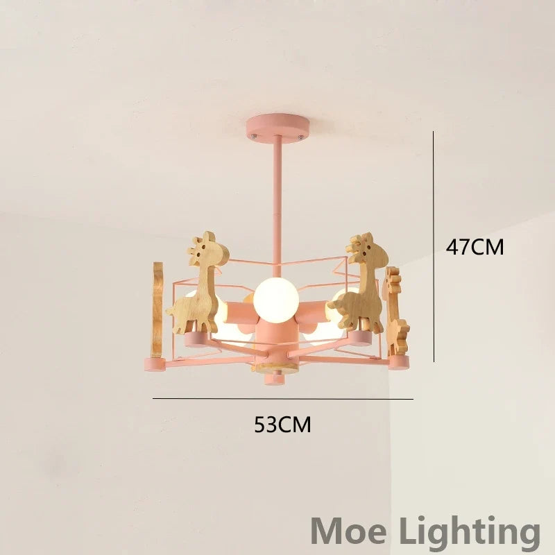 Lustre enfant LED en forme de girafe