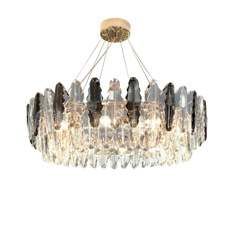lustre ovale en cristal art déco design moderne à led