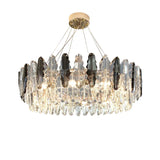 lustre ovale en cristal art déco design moderne à led