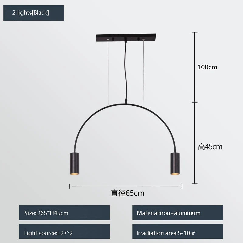 suspension moderne à trois têtes design créatif et élégant
