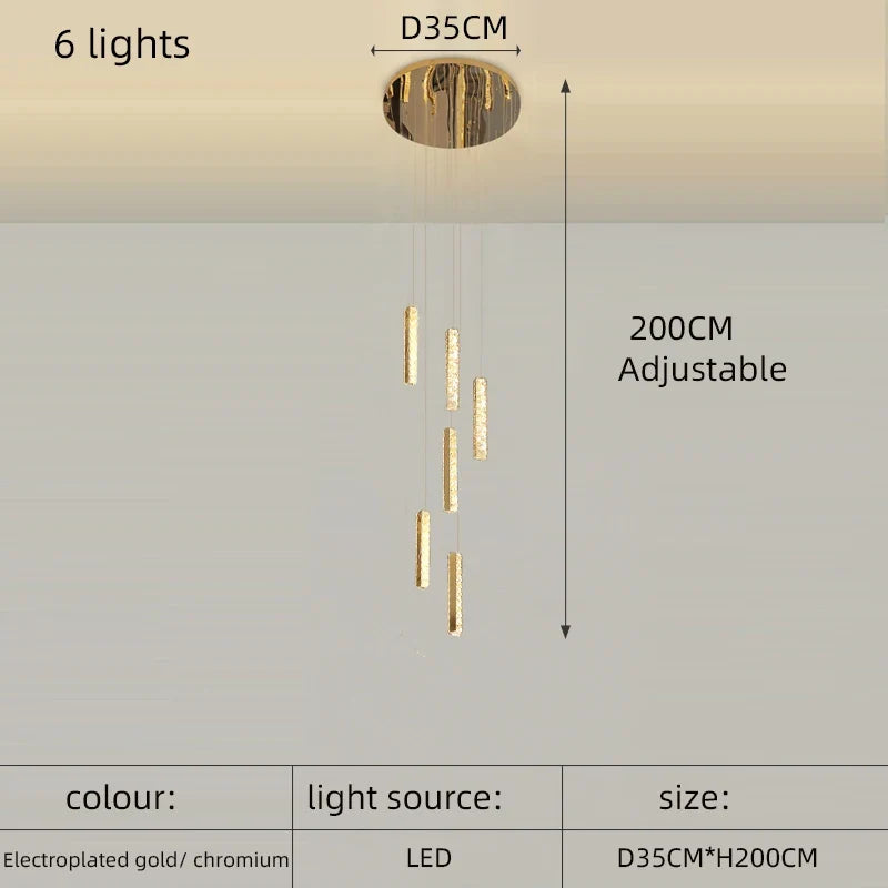 lustre en cristal led doré pour éclairage intérieur élégant et raffiné