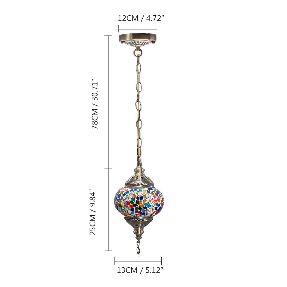 suspension turque en verre mosaïque artisanale décoration méditerranéenne